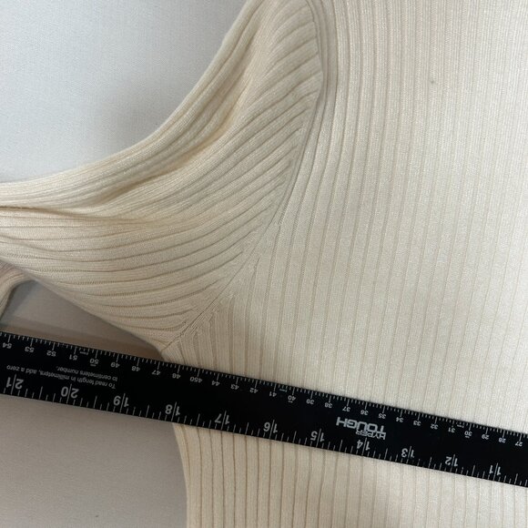 JASON WU ladies Knit Cardigan Sweater large buttercream Buttons crochet capsule - Picture 9 of 11